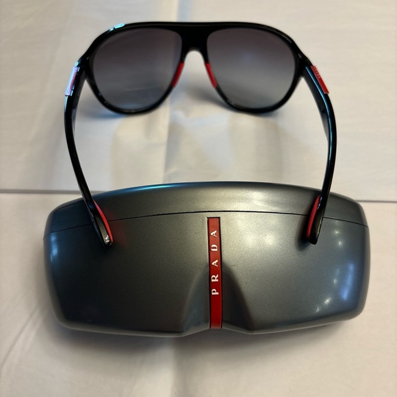 Authentic Men’s Prada Black And Red Prada Glasses - Picture 2 of 11